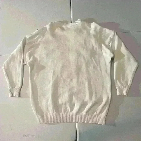 Vintage 90s Hildy N Me Womens Pullover Sweater Off White Abstract Long Sleeve XL - Picture 2 of 10